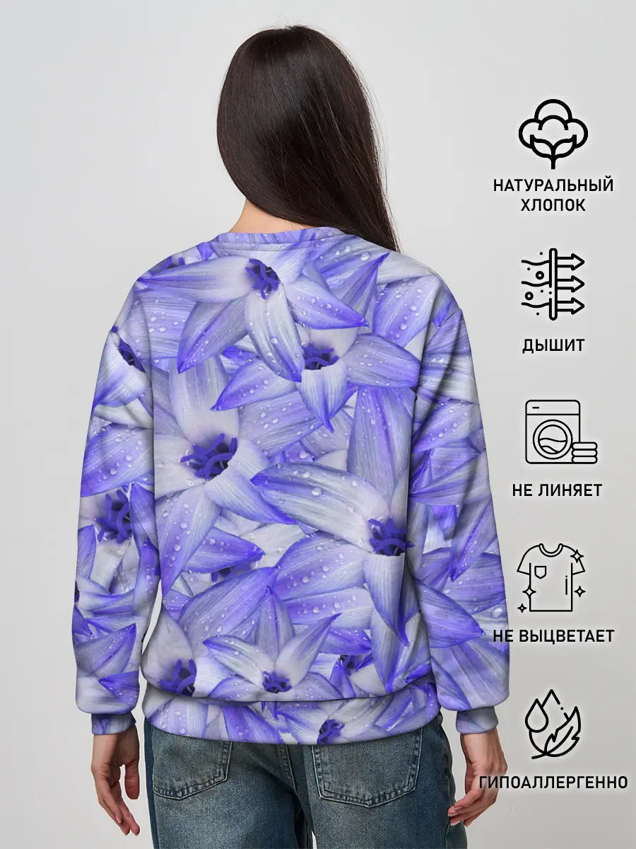 Женский свитшот / Синие Цветы