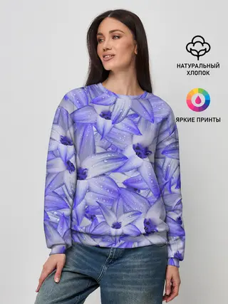 Женский свитшот / Синие Цветы