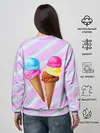 Женский свитшот / Мороженое графический фон