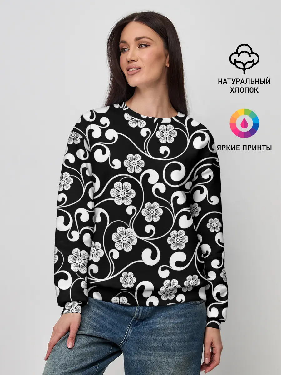 Женский свитшот / Векторные цветы