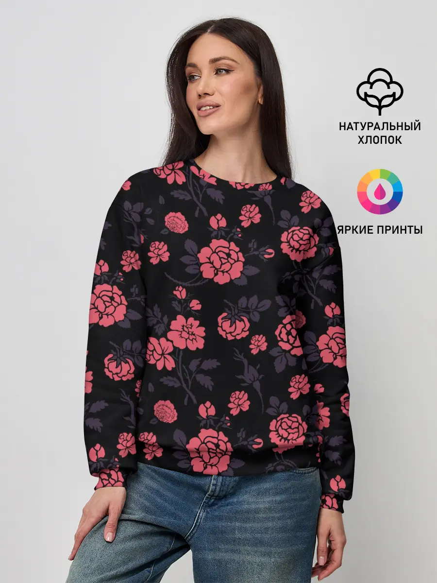 Женский свитшот / Ночные розы