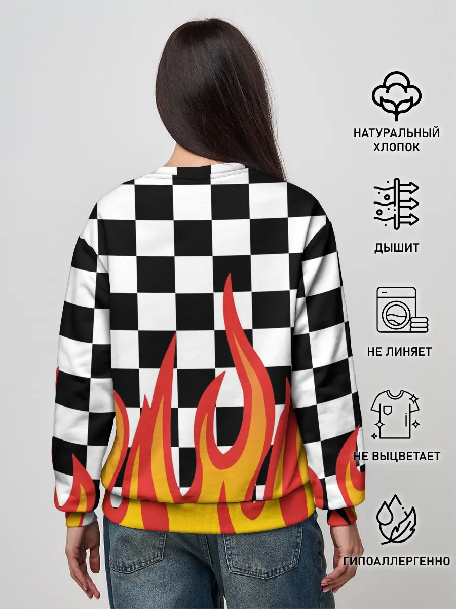Женский свитшот / ОГОНЬ / УЗОР / PATTERN