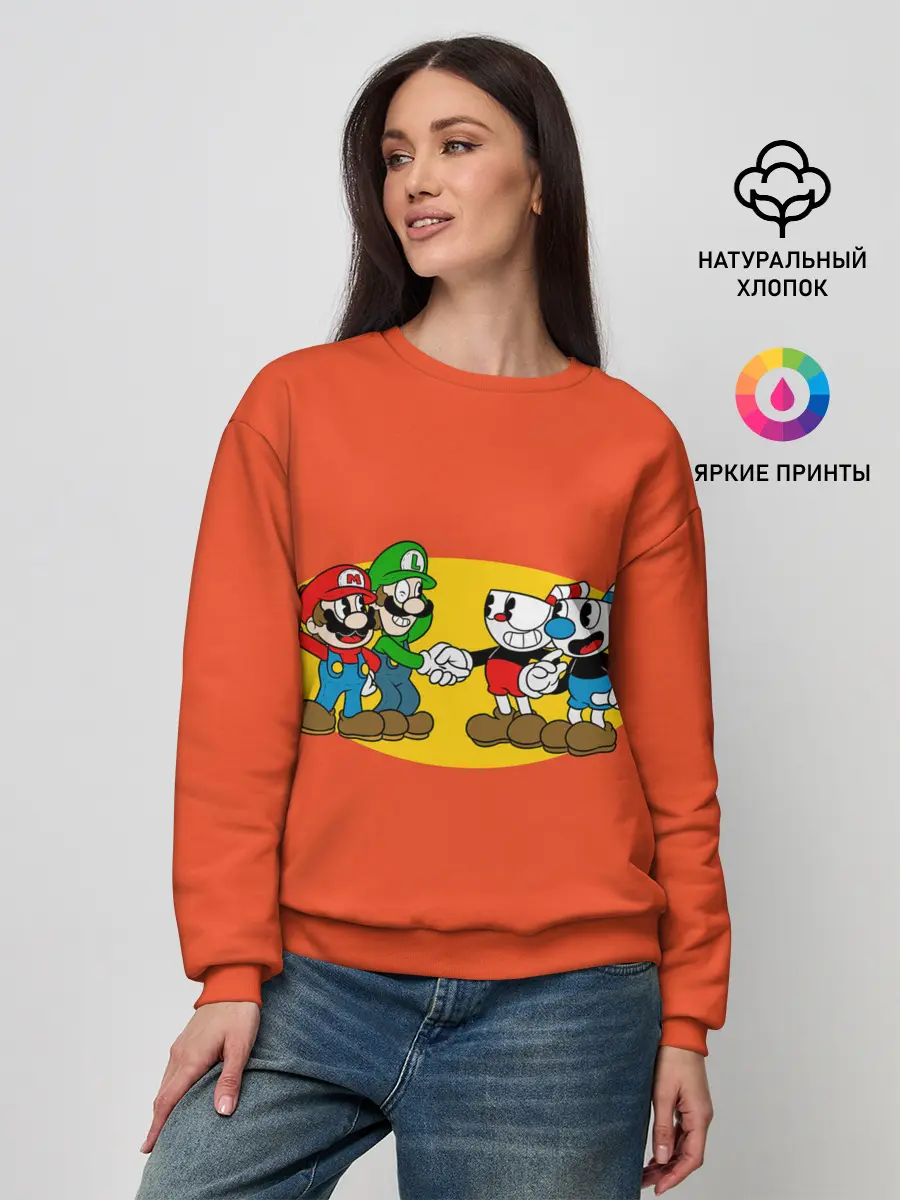 Женский свитшот / CupHead x Mario