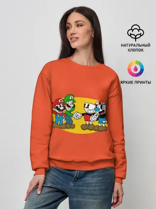 Женский свитшот / CupHead x Mario