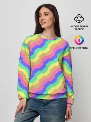 Женский свитшот / Радужные волны