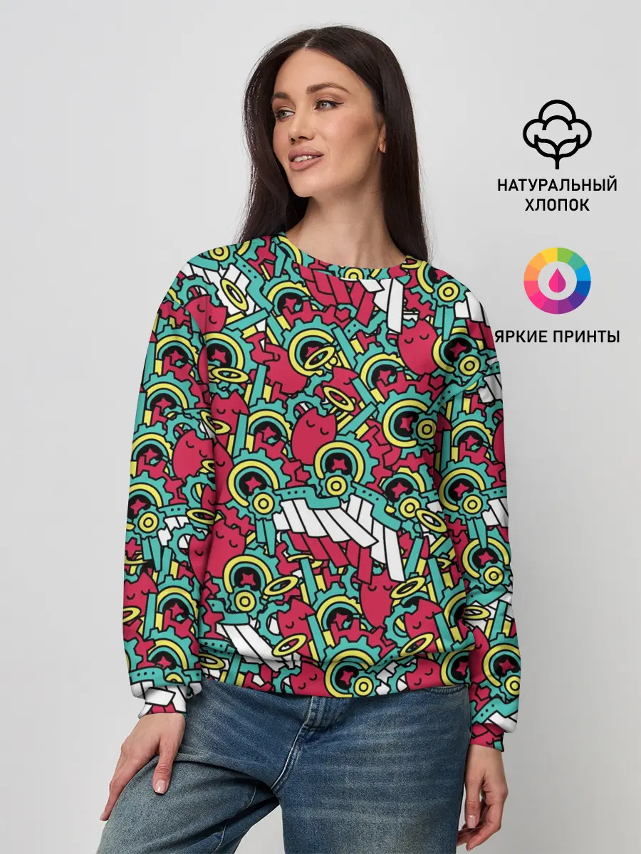 Женский свитшот / РЭКИ КЯН ПАТТЕРН | SK8