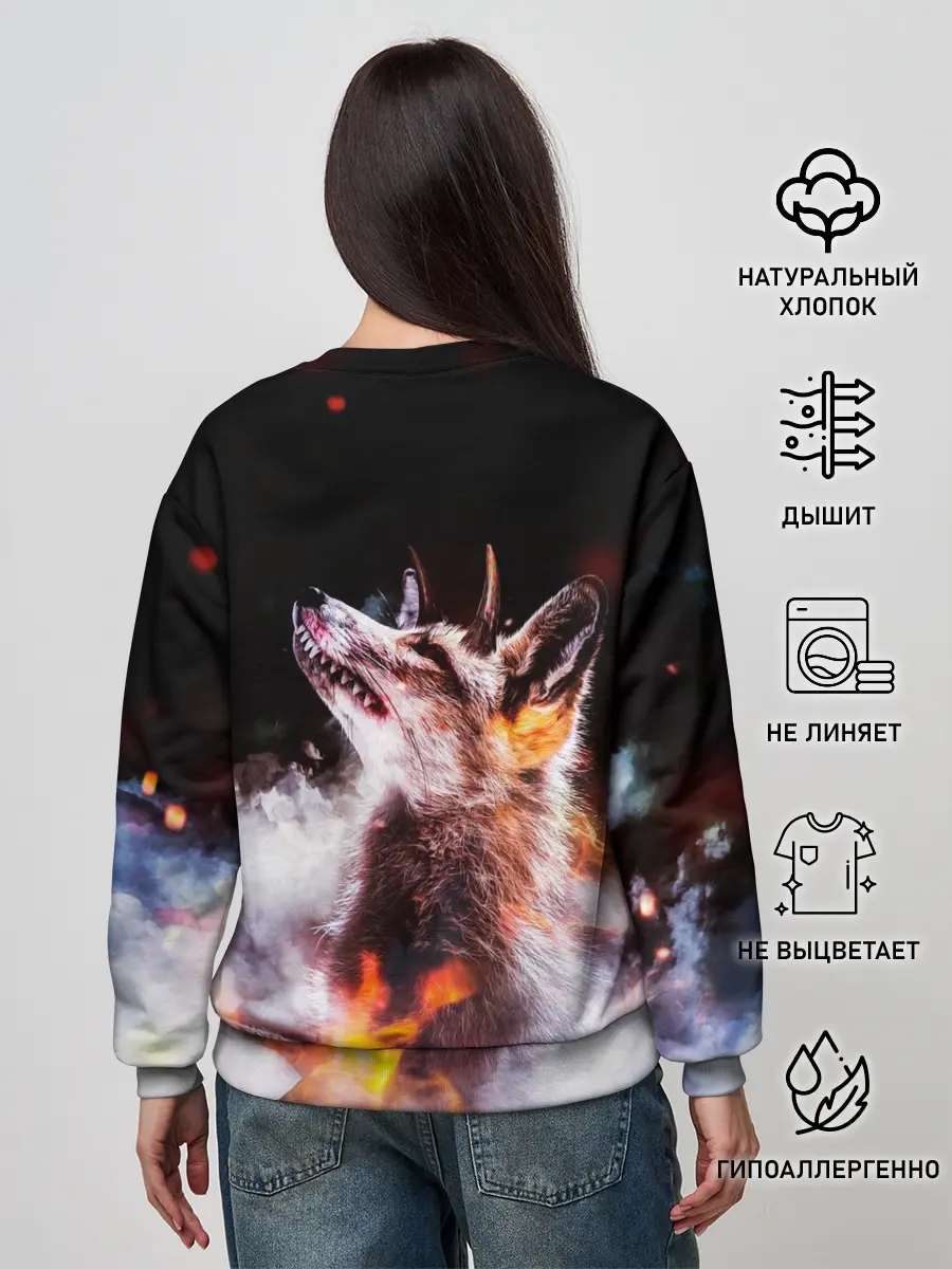 Женский свитшот / Лиса с рогами