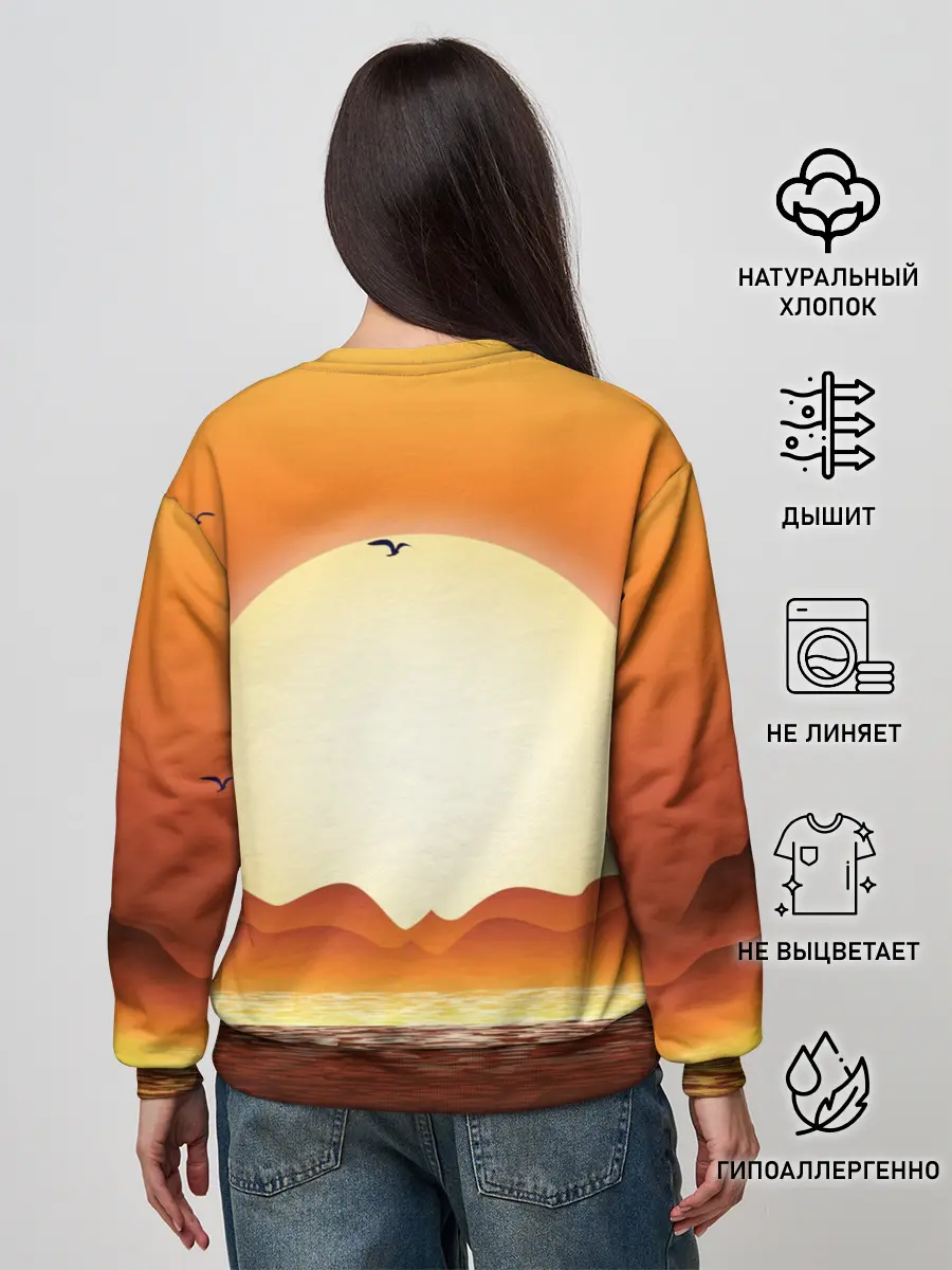 Женский свитшот / Кораблик на закате