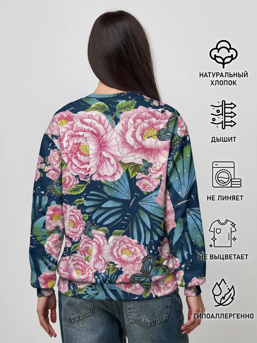 Женский свитшот / Пионы