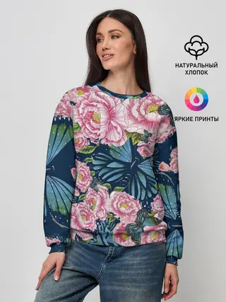 Женский свитшот / Пионы