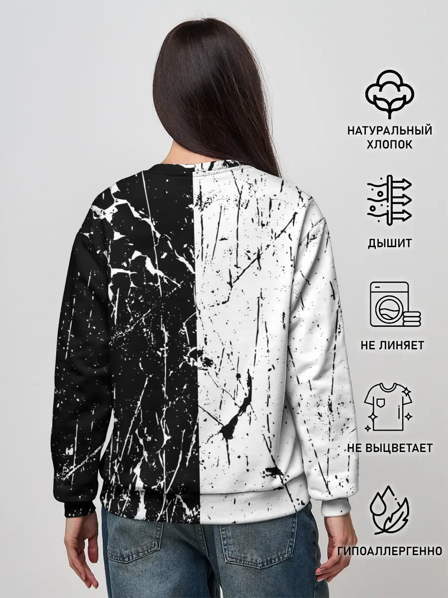 Женский свитшот / ЧБ ГРАНЖ | RED BUTTERFLY