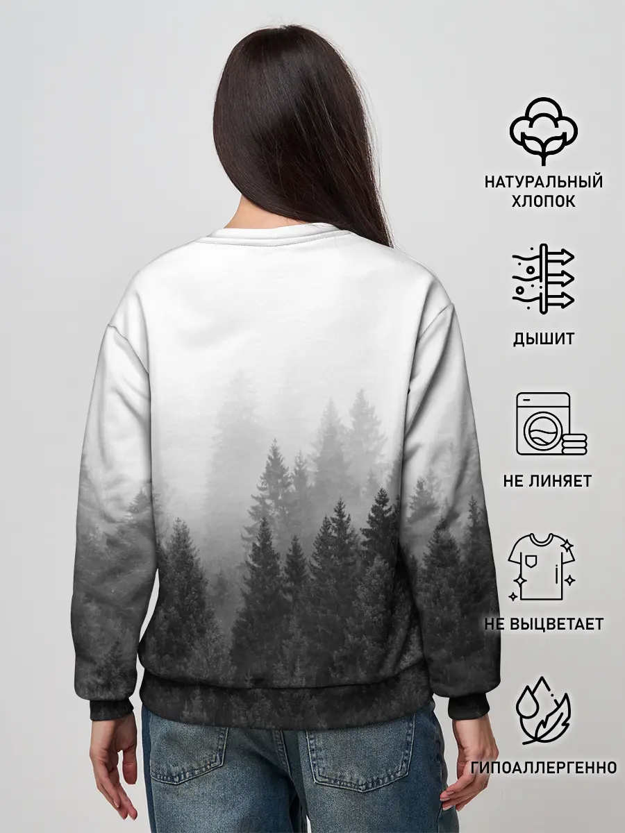 Женский свитшот / ВЕЛЕС туманный лес