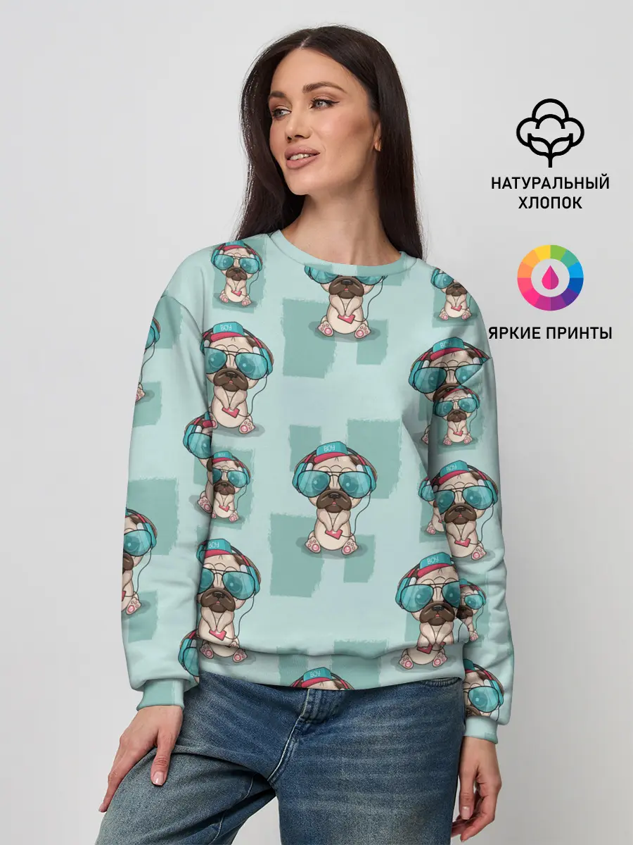 Женский свитшот / Крутой песик