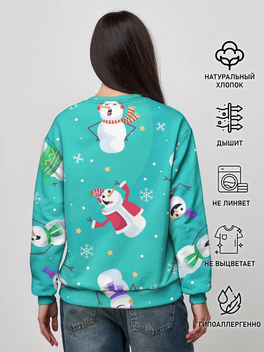 Женский свитшот / РазНые Снеговики