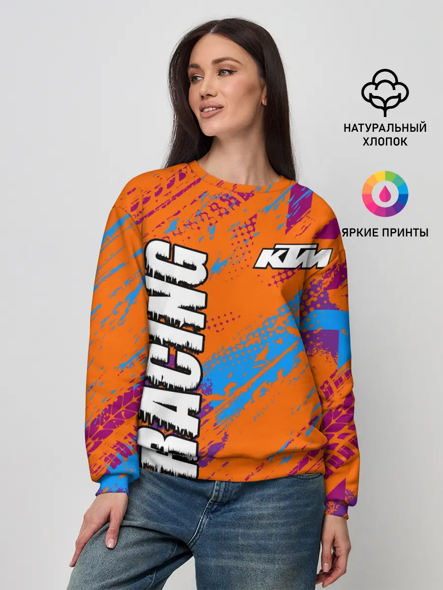Женский свитшот / KTM MOTORCYCLES / КТМ МОТОЦИКЛЫ