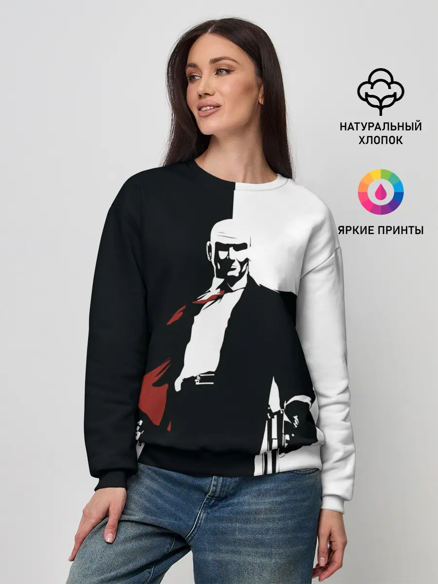 Женский свитшот / Hitman BW