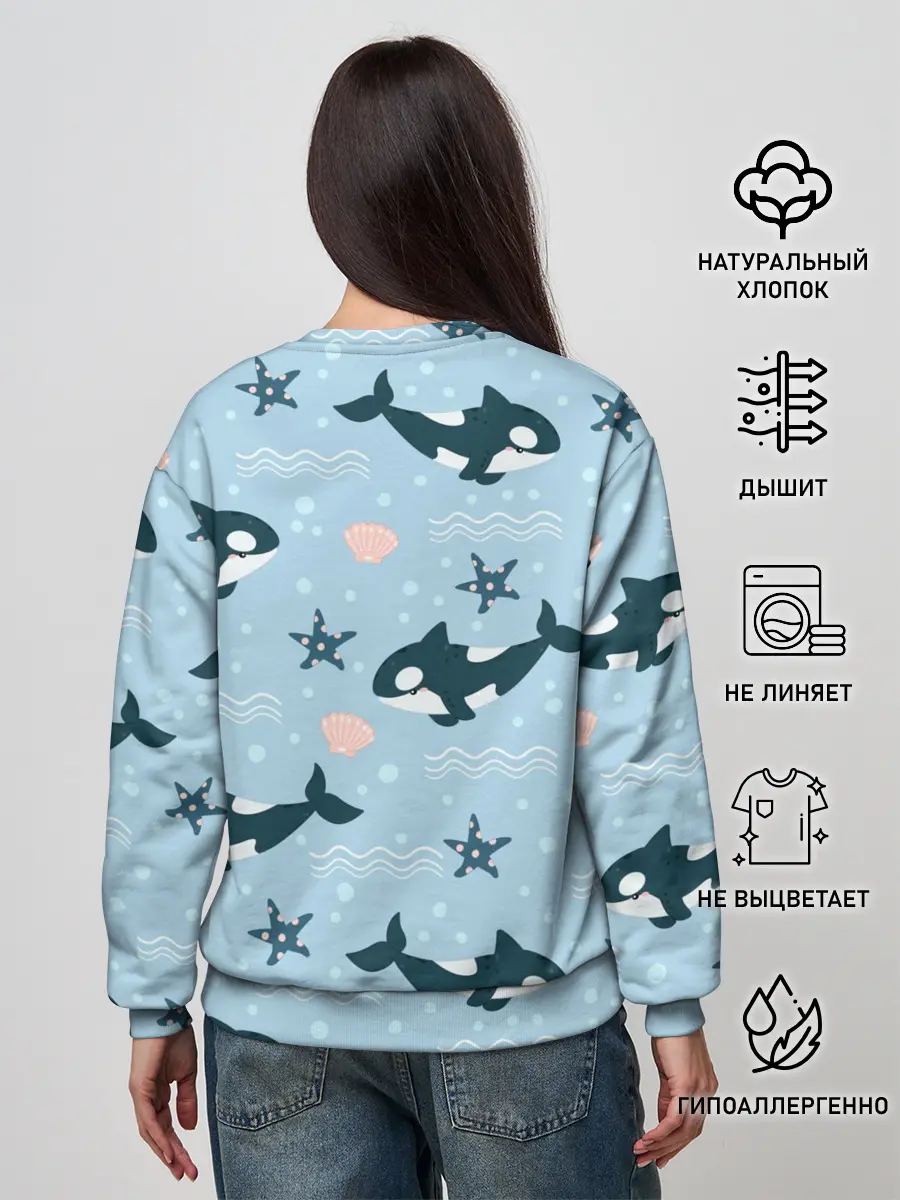 Женский свитшот / Косатки киты