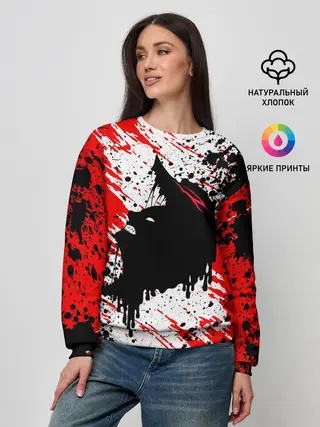 Женский свитшот / БЕРСЕРК краска брызги