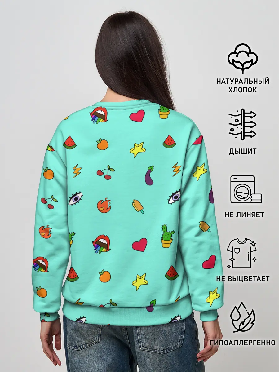 Женский свитшот / Смайлики - Эмодзи