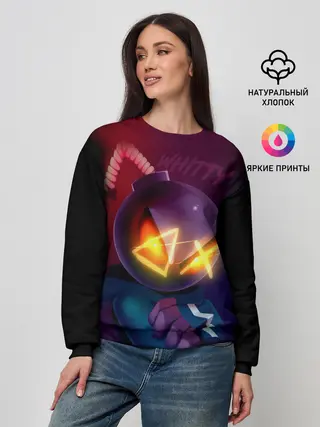 Женский свитшот / витти на темном фоне