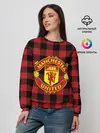 Женский свитшот / Манчестер Юнайтед фон в клетку