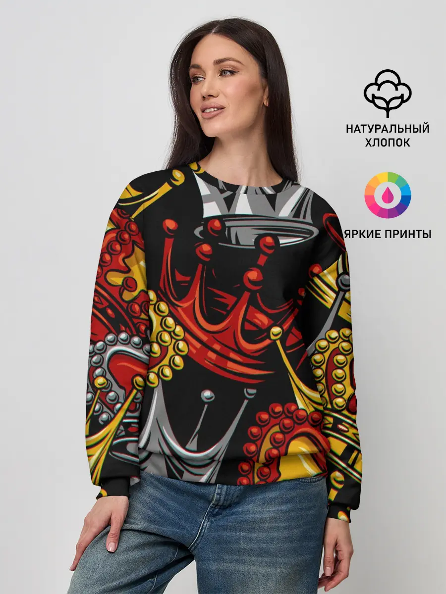 Женский свитшот / КОРОЛЕВСКИЙ БАГРОВЫЙ 3D