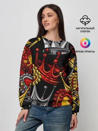 Женский свитшот / КОРОЛЕВСКИЙ БАГРОВЫЙ 3D