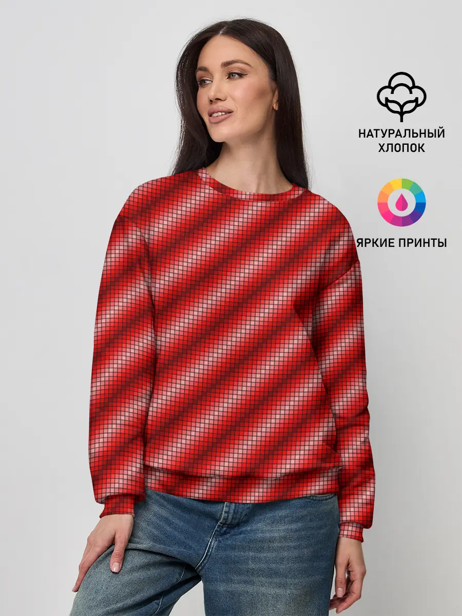 Женский свитшот / Текстура в стиле пиксель-арт