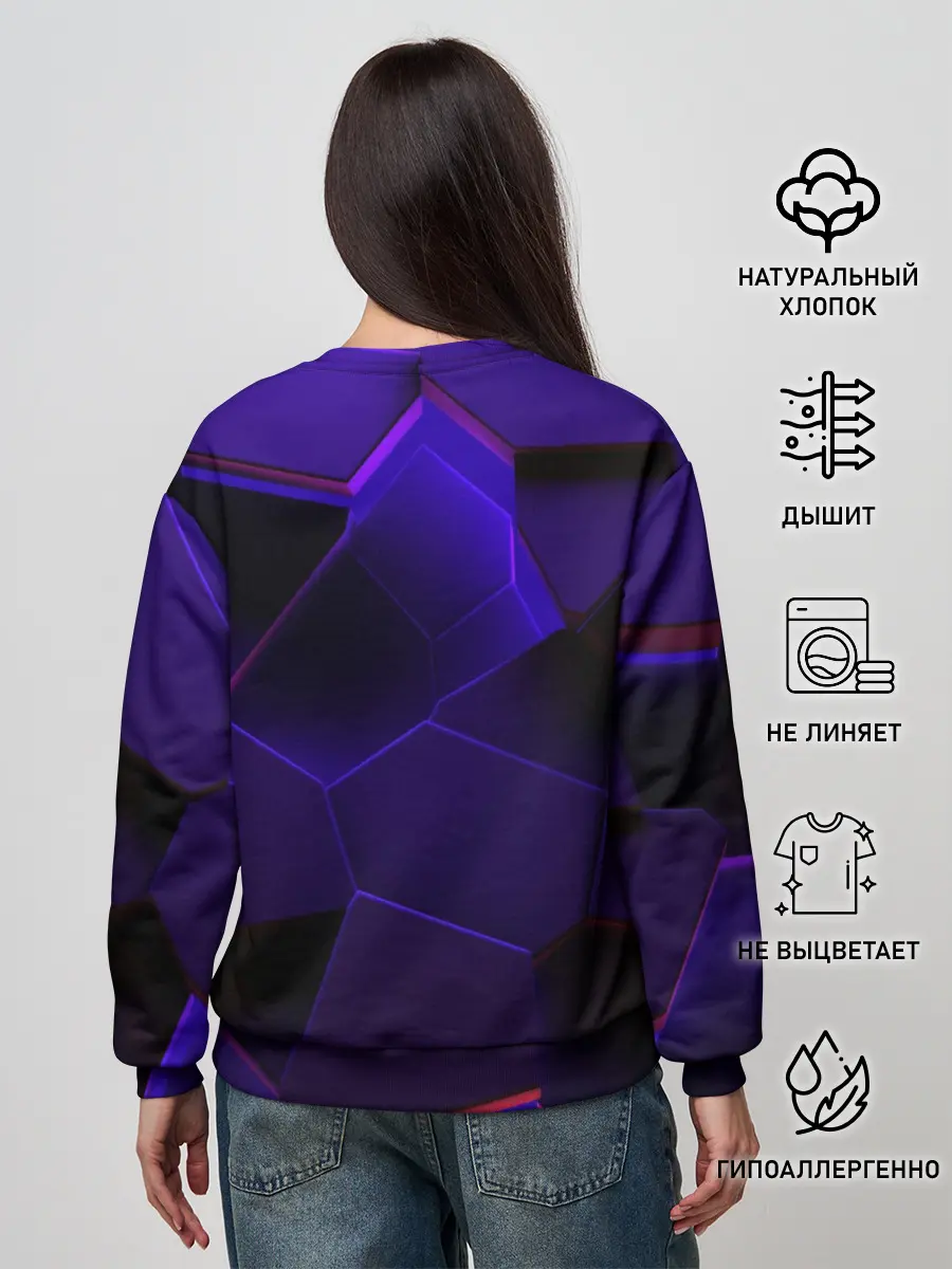 Женский свитшот / СИНИЕ ПЛИТЫ 3D