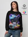 Женский свитшот / Космический котик и планеты