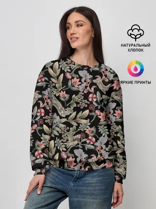 Женский свитшот / Кролик и Синичка