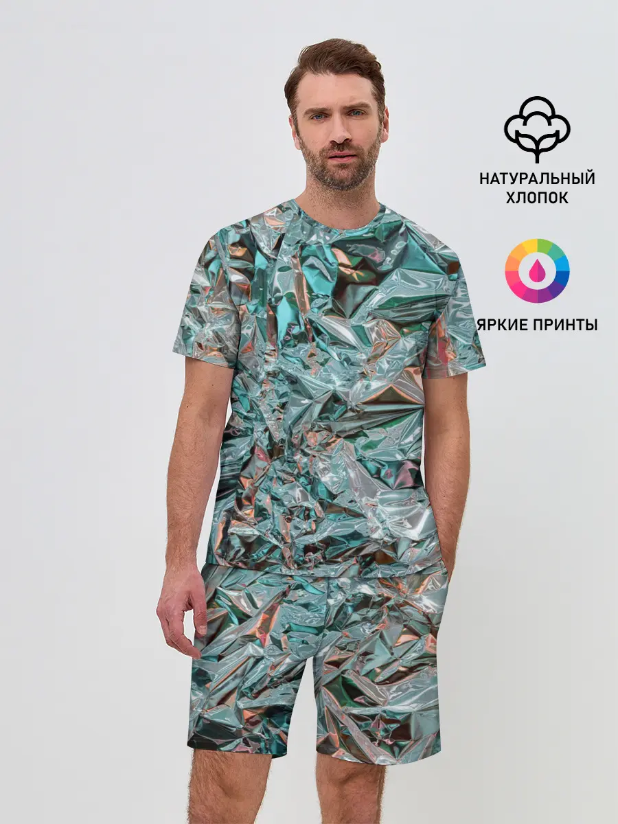 Мужской костюм с шортами / Голографическая фольга