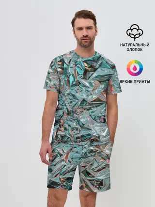 Мужской костюм с шортами / Голографическая фольга