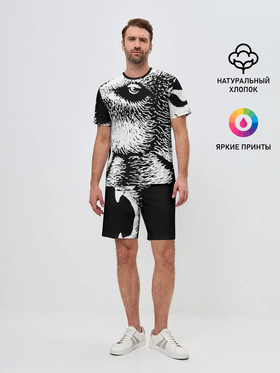 Мужской костюм с шортами / Черный медведь