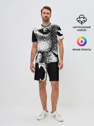 Мужской костюм с шортами / Черный медведь