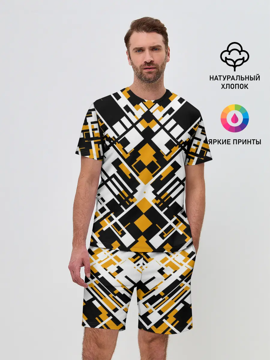 Мужской костюм с шортами / КИБЕРПАНК,ФАНТАСТИКА,ГЕОМЕТРИЯ