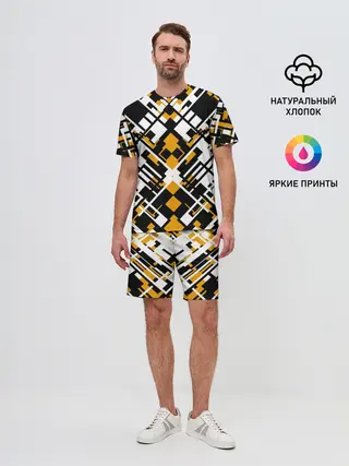 Мужской костюм с шортами / КИБЕРПАНК,ФАНТАСТИКА,ГЕОМЕТРИЯ