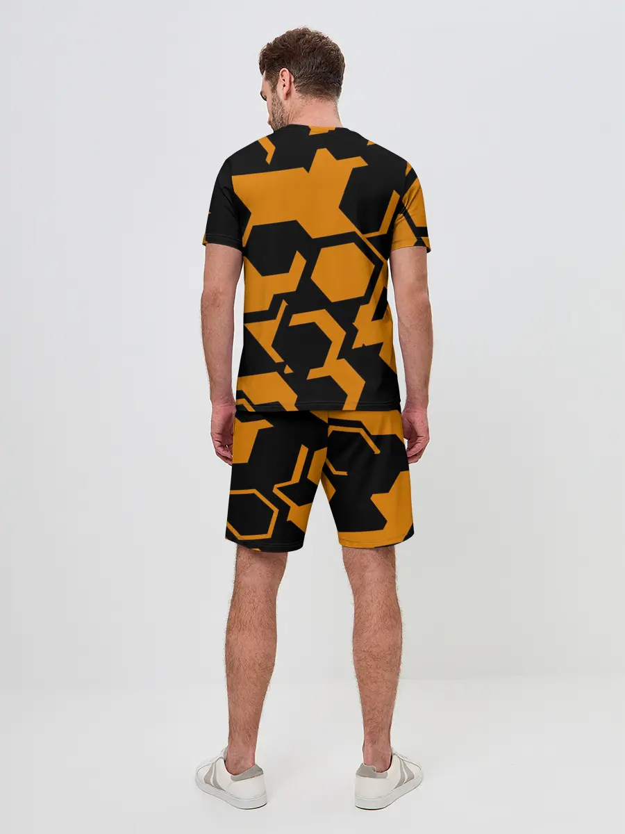 Мужской костюм с шортами / КИБЕРПАНК, жёлтый