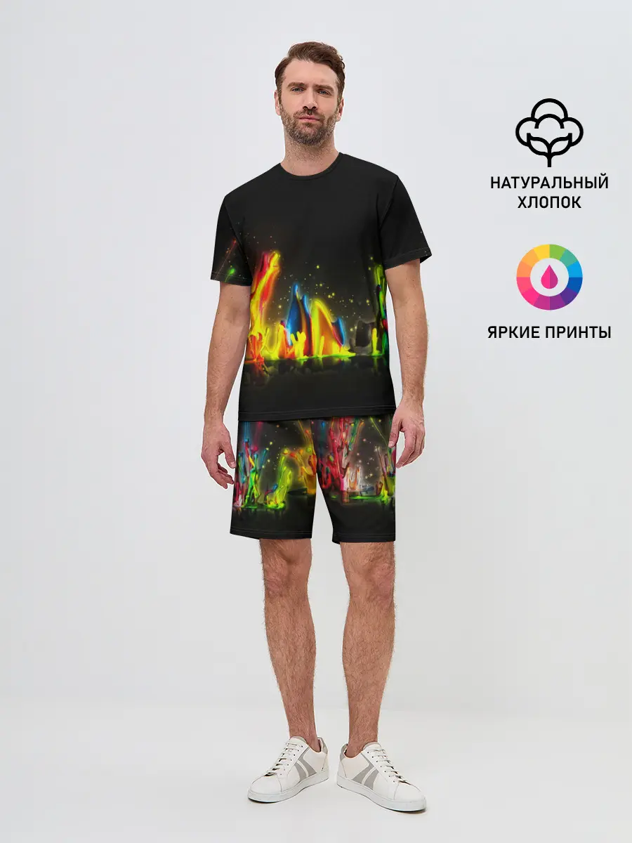 Мужской костюм с шортами / КРАСКИ В НЕОНЕ