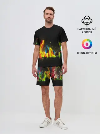 Мужской костюм с шортами / КРАСКИ В НЕОНЕ