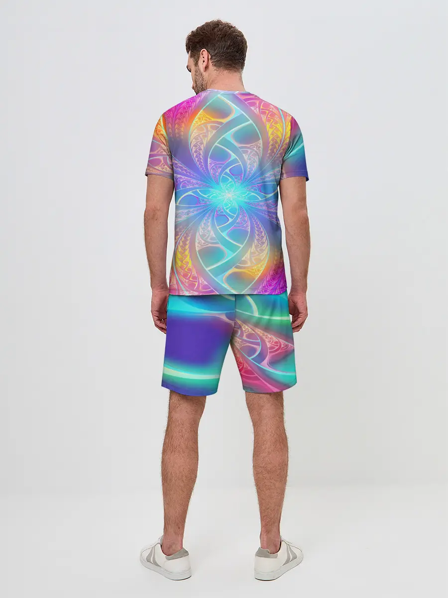 Мужской костюм с шортами / Узоры / Абстракция /Неон