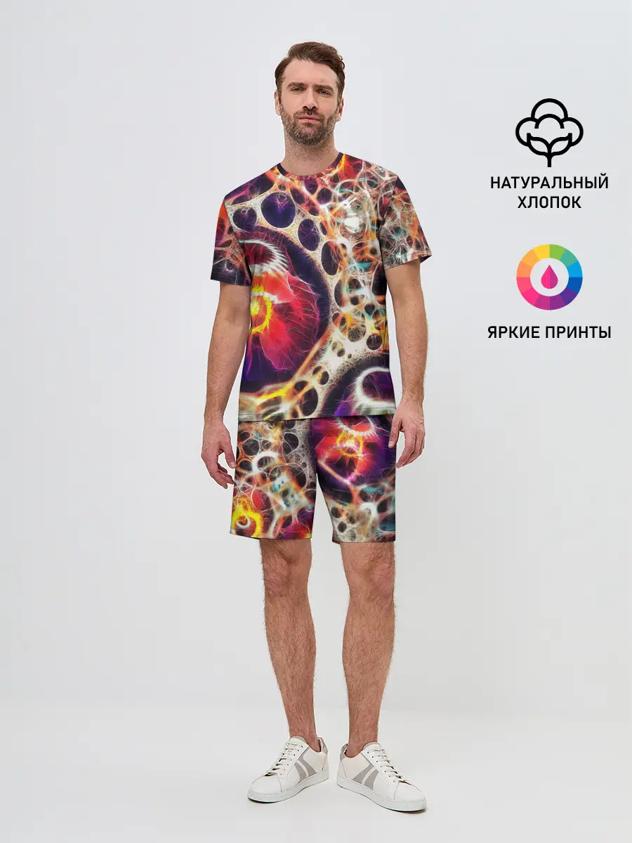 Мужской костюм с шортами / Абстракция / Психоделика