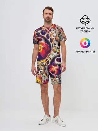 Мужской костюм с шортами / Абстракция / Психоделика