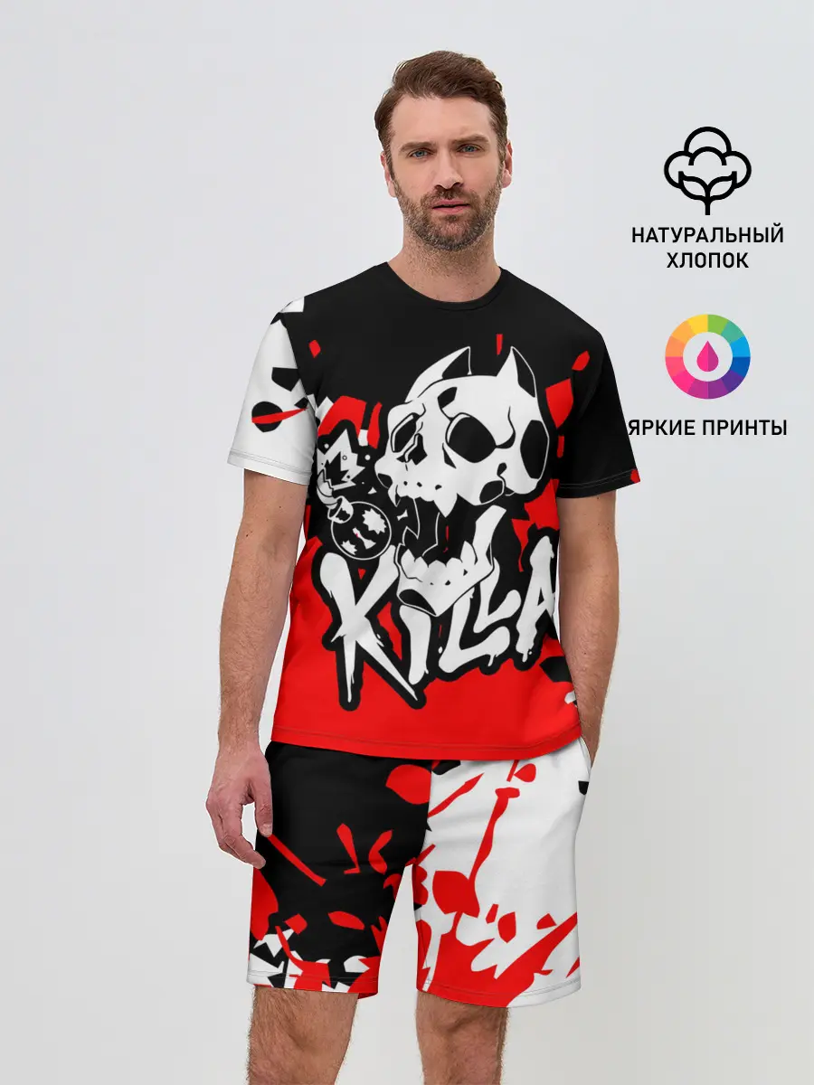 Мужской костюм с шортами / KILLA красные брызги