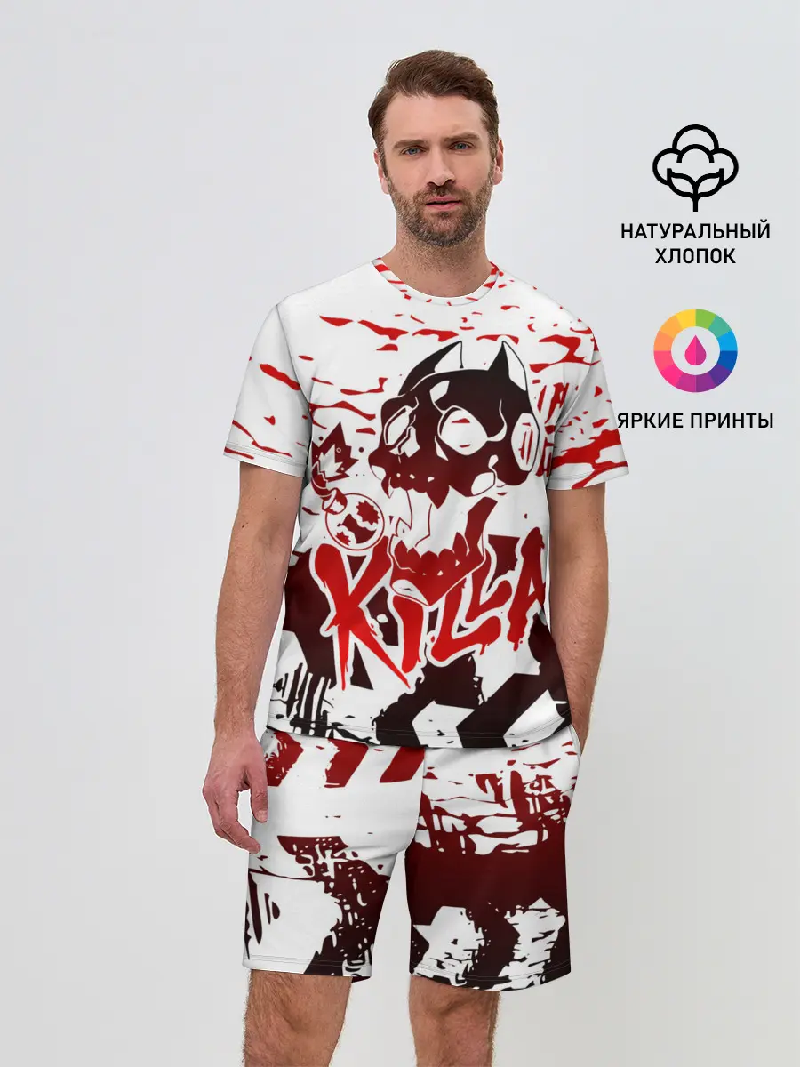 Мужской костюм с шортами / KILLA красные следы