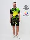 Мужской костюм с шортами / KILLA зеленые брызги