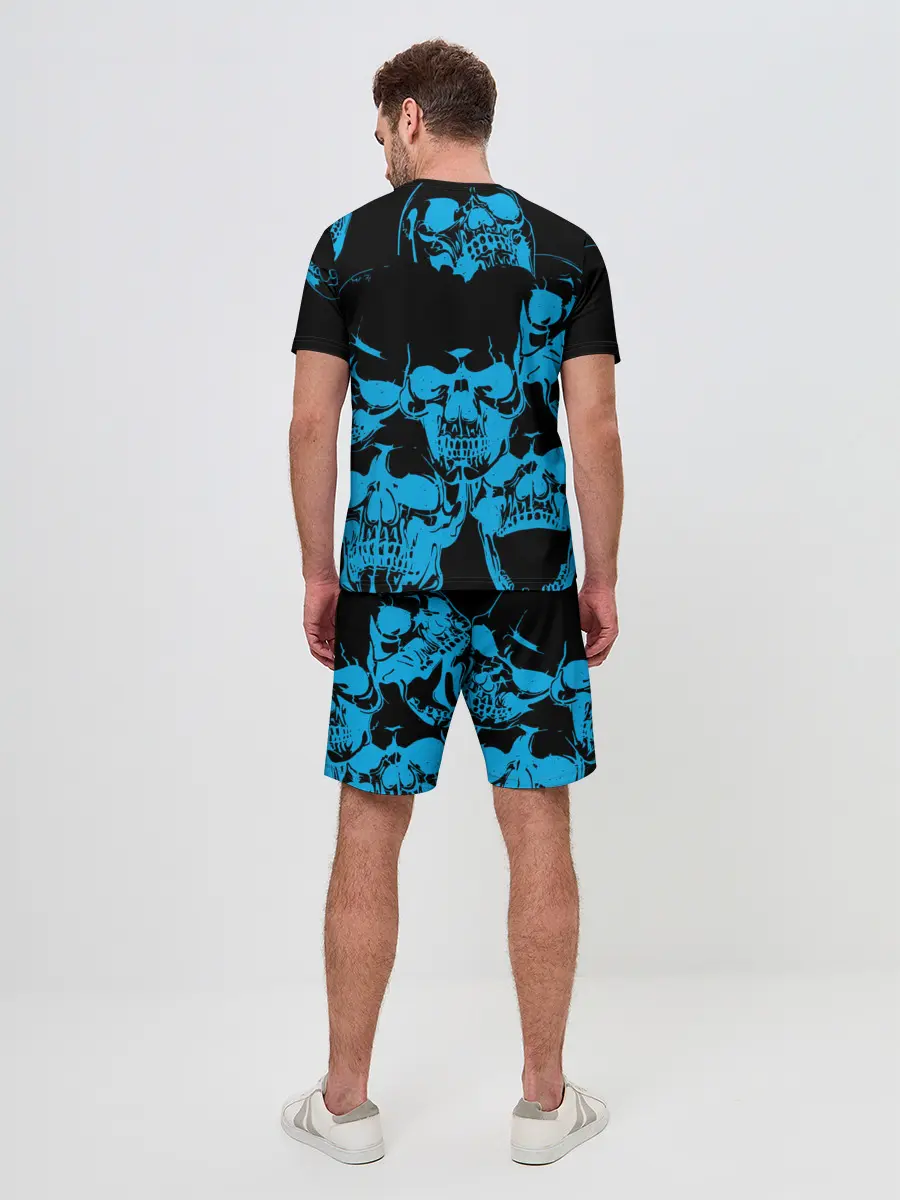 Мужской костюм с шортами / Ора Муда синие черепа