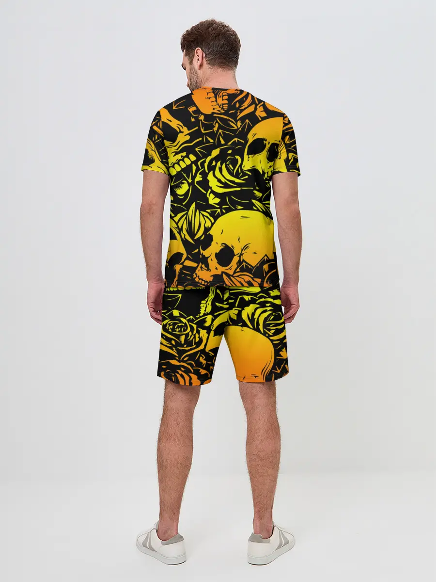 Мужской костюм с шортами / KILLA оранжевые черепа