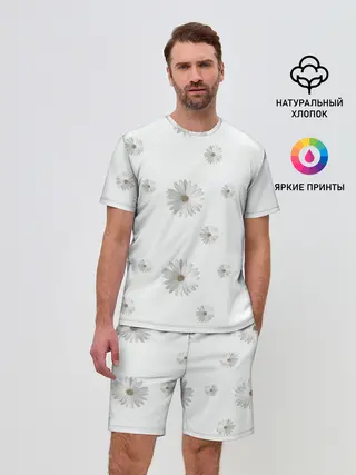 Мужской костюм с шортами / Ромашки