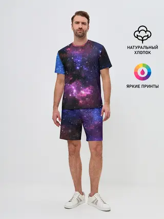 Мужской костюм с шортами / Космическое небо
